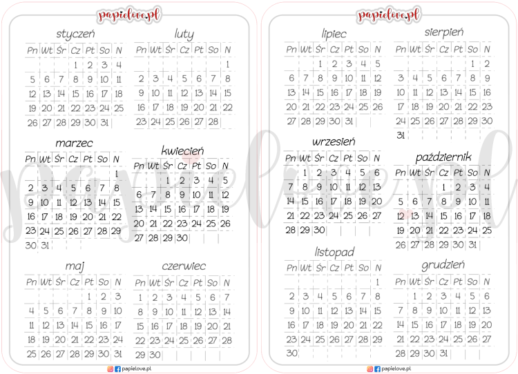 Naklejkowe kalendarze duże 2026