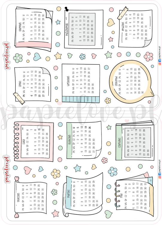 Naklejkowe kalendarze notesiki 2026