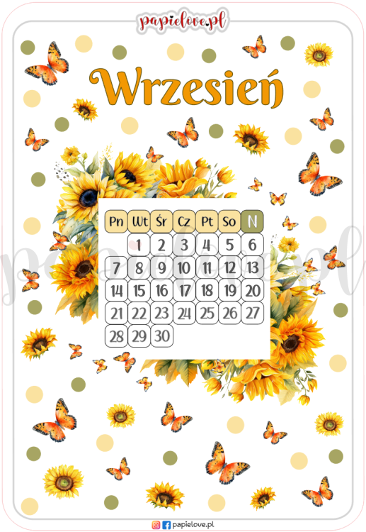 Naklejki na powitanie miesiąca - Wrzesień 2026