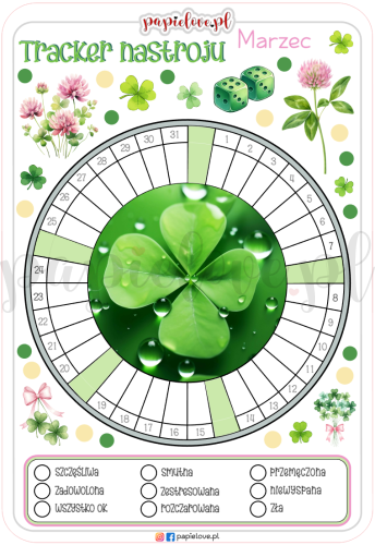 Naklejki - Marzec 2026 - Tracker nastroju