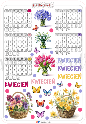Naklejki - Kalendarze Kwiecień 2026 - Wiosenne kwiaty.png