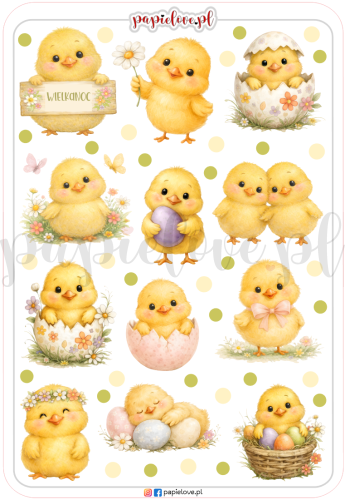 Naklejki - Wielkanocne kurczaczki 2