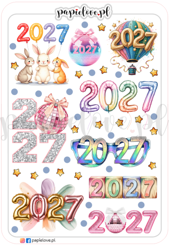 Naklejki na Nowy rok 2027 - 2