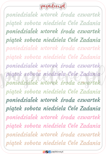 Naklejki - Dni tygodnia - Eukaliptus